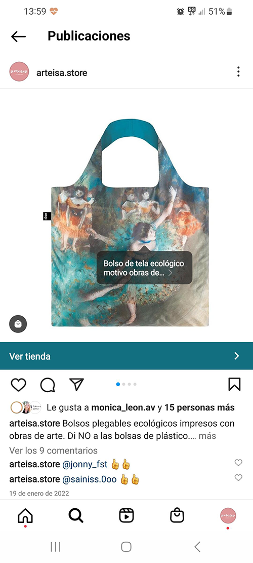 Producto de WooCommerce en Instagram